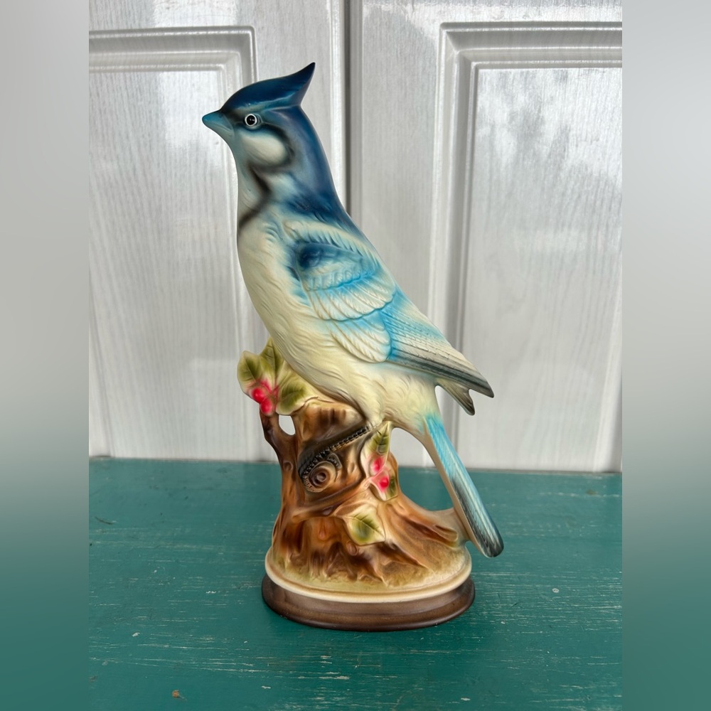 Vintage Blue Jay Figurine, 11” tall